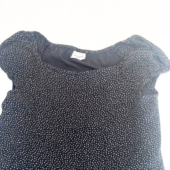 Abercrombie Kids Black Polka Dot Top sz 11/2 Girl's Short Sleeve Blouse - Picture 2 of 6